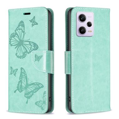 Peňaženkové kožene puzdro Two Butterflies na Xiaomi Redmi Note 12 Pro 5G – Zelená