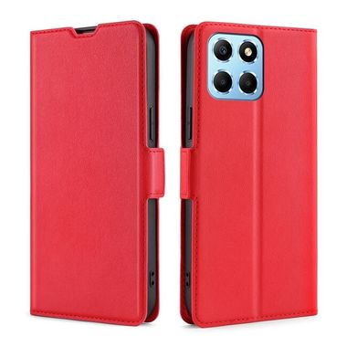 Peňaženkové kožené puzdro Voltage na Honor X8 5G/X6 - Červená
