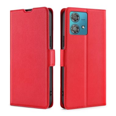 Peňaženkové kožené puzdro Voltage na Motorola Edge 40 Neo - Červená