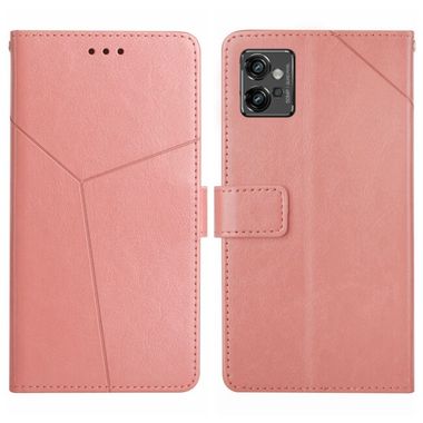 Peňaženkové kožené puzdro Y-SHAPED na Motorola Moto G32 - Ružová