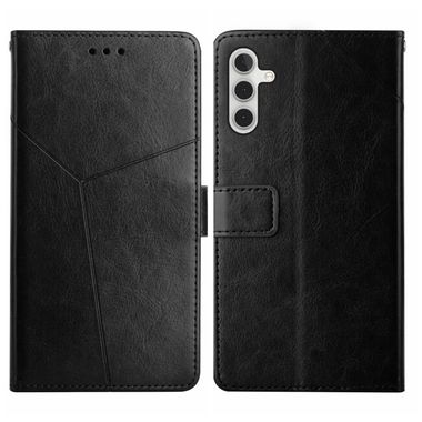 Peňaženkové kožené puzdro Y-SHAPED na Samsung Galaxy A04s – Čierna