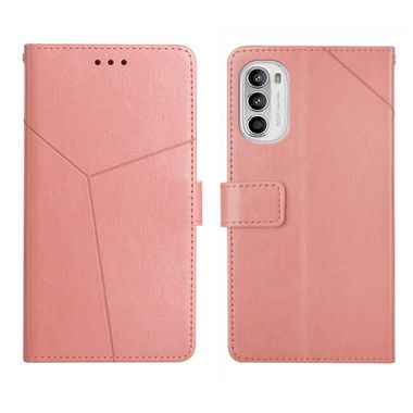 Peňaženkové kožené puzdro Y STITCHING na Motorola Moto G82 5G – Ružovozlatá