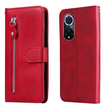 Peňaženkové kožené puzdro ZIPPER na Huawei Nova 9 - Červená