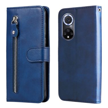 Peňaženkové kožené puzdro ZIPPER na Huawei Nova 9 - Modrá