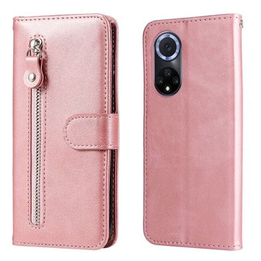 Peňaženkové kožené puzdro ZIPPER na Huawei Nova 9 - Ružovozlatá