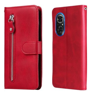 Peňaženkové kožené puzdro ZIPPER na Huawei Nova 9 SE - Červená