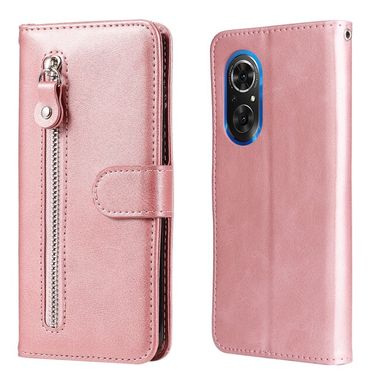Peňaženkové kožené puzdro ZIPPER na Huawei Nova 9 SE - Ružovozlatá
