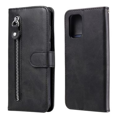 Peňaženkové kožené puzdro ZIPPER na Xiaomi Redmi Note 10 5G - Čierna