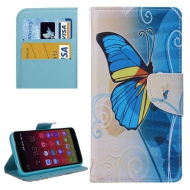 Peňaženkové puzdro Blue Butterfly na ALCATEL ONETOUCH 6045Y IDOL 3 (5.5)
