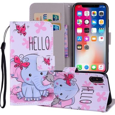Peňaženkové púzdro Butterfly Elephant na iPhone Xs Max