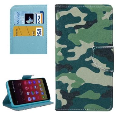 Peňaženkové puzdro Camouflage na ALCATEL ONETOUCH 6039 IDOL 3 (4.7)