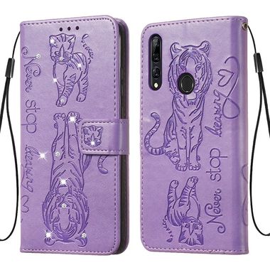 Peňaženkové puzdro Cat and Tiger Pattern na Huawei P Smart Z -Light Purple