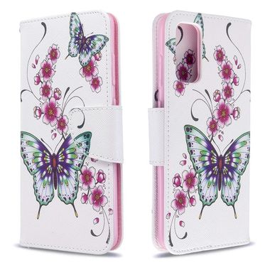Peňaženkové puzdro Colored Drawing Pattern na Samsung Galaxy S20 Two Butterflies