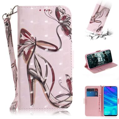 Peňaženkové puzdro Coloured Drawing na Huawei P Smart (2019) / Honor 10 Lite-Butterfly High Heels