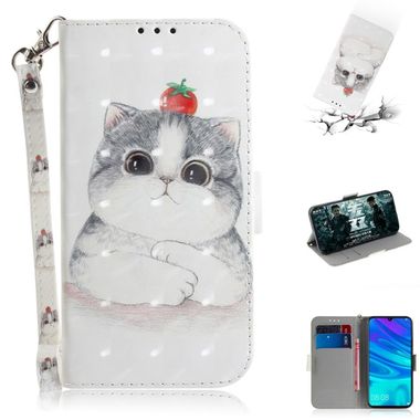 Peňaženkové puzdro Coloured Drawing na Huawei P Smart (2019) / Honor 10 Lite-Cute Cat