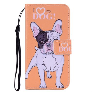 Peňaženkové púzdro Coloured Drawing Pattern na iPhone 11 pro -Heart Dog