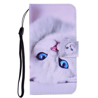 Peňaženkové púzdro Coloured Drawing Pattern na iPhone 11 pro -White Cat
