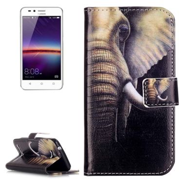 Peňaženkové púzdro Embossment Big Ears Elephant na Huawei Y3 II