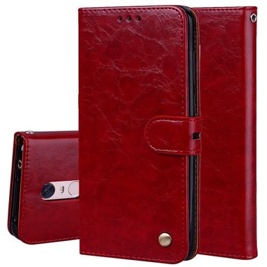 Peňaženkové puzdro Flip Leather Case Red na Xiaomi Redmi 5 Plus