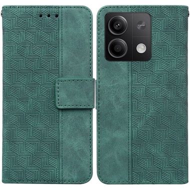Peňaženkové kožené puzdro Geometric na Xiaomi Redmi Note 13 - Zelená