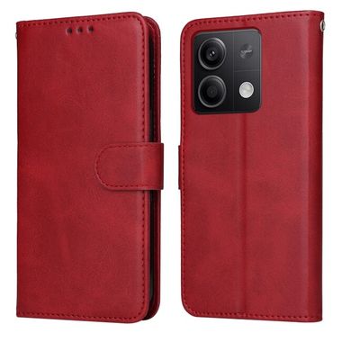 Peňaženkové kožené puzdro Global Classic na Xiaomi Redmi Note 13 - Červená