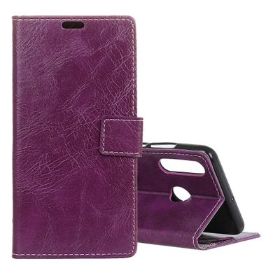 Peňaženkové puzdro Leather na Huawei P30 Lite - fialová