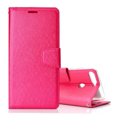 Peňaženkové púzdro Leather na Huawei Y7 Prime(2018)- ružová