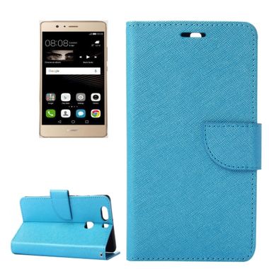 Peňaženkové puzdro Litchi Blue na Huawei P9 Plus