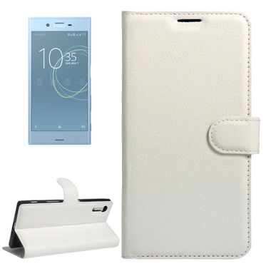 Peňaženkové puzdro Litchi na Sony Xperia XZ - biela