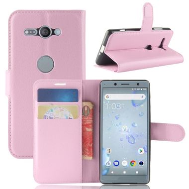Peňaženkové puzdro Litchi na Sony Xperia XZ2 Compact - ružová