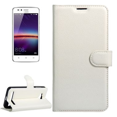 Peňaženkové púzdro Litchi White na Huawei Y3 II