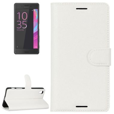 Peňaženkové púzdro Litchi White na Sony Xperia X