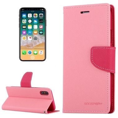 Peňaženkové púzdro Mercury na iPhone X - rúžová