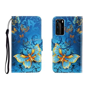 Peňaženkové puzdro na Huawei P40 Pro - Colored Drawing - Jade Butterfly