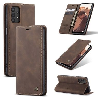Peňaženkové kožené puzdro CASEME na Samsung Galaxy A32 5G - Coffee