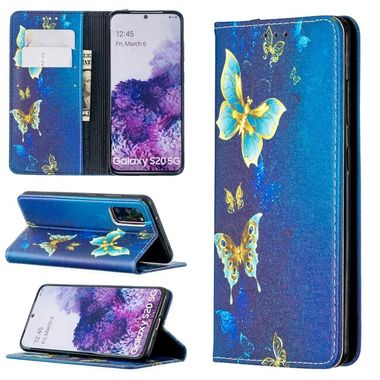 Peňaženkové puzdro na Samsung Galaxy S20 - Gold Butterflies