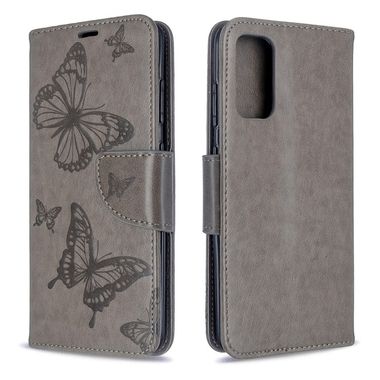Peňaženkové puzdro na Samsung Galaxy S20-Two Butterflies Pattern -sivá
