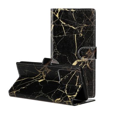 Peňaženkové puzdro na Samsung S20+ Colored Drawing Marble - Black Gold