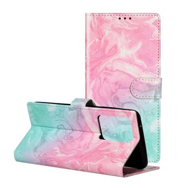 Peňaženkové puzdro na Samsung S20+ Colored Drawing Marble -Pink Green