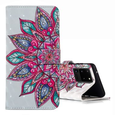 Peňaženkové puzdro na Samsung S20 Ultra -3D Pattern - Half Flower