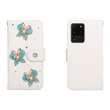 Peňaženkové puzdro na Samsung S20 Ultra - Rhinestones - Three Butterflies