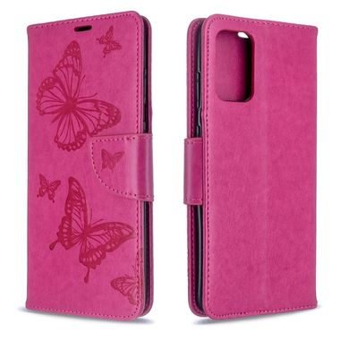 Peňaženkové puzdro na Samsung S20 Ultra -Two Butterflies Pattern -Rose Red