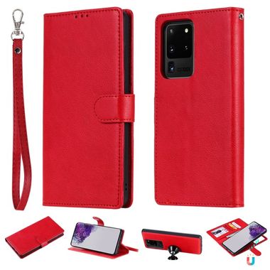 Peňaženkové puzdro na Samsung S20 Ultra - Solid Color -červená