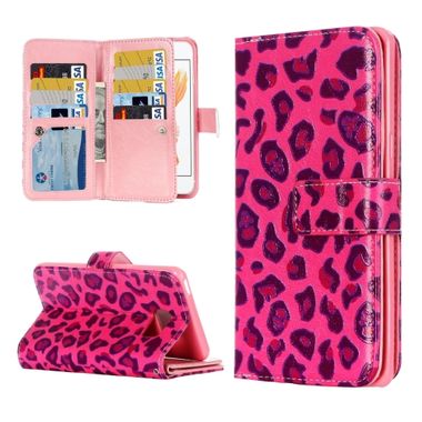 Peňaženkové puzdro Pink Leopard na iPhone 7 / iPhone 8