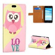 Peňaženkové puzdro Pink Owl na Asus Zenfone C ZC451CG