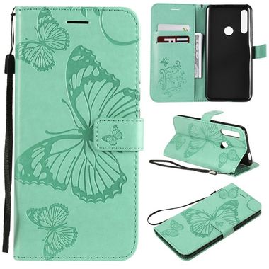 Peňaženkové puzdro Pressed Printing Butterfly Pattern na Huawei P Smart Z -zelená