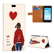 Peňaženkové puzdro Red Love Heart & Girl na Asus Zenfone C ZC451CG