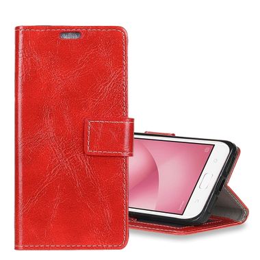 Peňaženkové puzdro Retro Litchi na ASUS Zenfone 4 Max ZC520KL- červená
