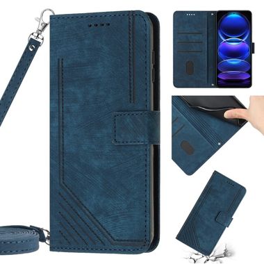 Peňaženkové puzdro Skin Feel na Xiaomi Redmi Note 12 Pro 5G –Modrá