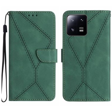 Peňaženkové puzdro Stitching na Xiaomi 13 Pro - Zelená
